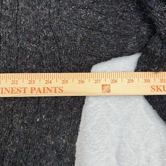 Vtg 90s Old Navy Wool Sweater Mens XL Gray Cable Knit Fisherman Chunky Grandpa - Picture 8 of 11